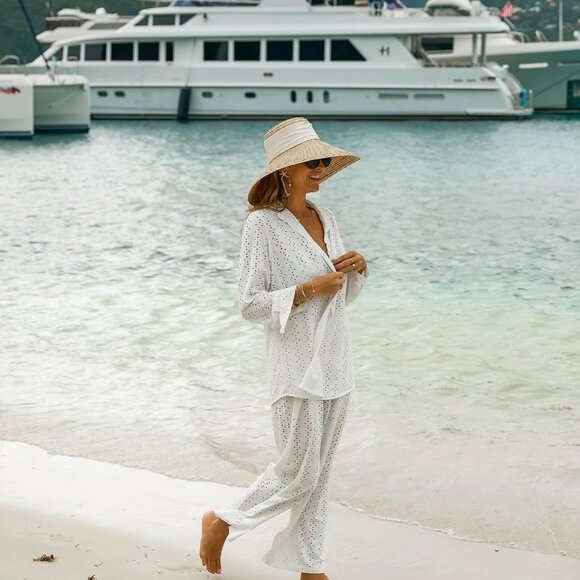 Kenny Flowers “Santorini” Eyelet Resort Shirt – White – NWT - Picture 7 of 7